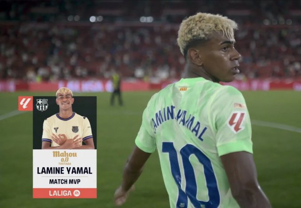 传射建功！官方：亚马尔当选巴萨3-0马略卡一役全场最佳